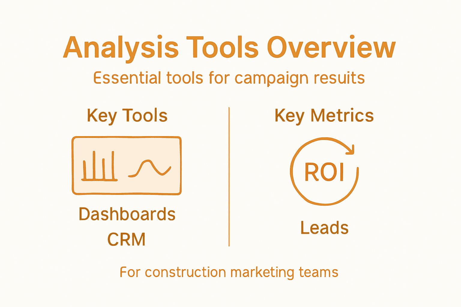Infographic with analysis tools and key metrics