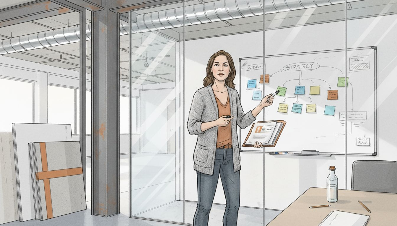 Strategist planning content for prefab firm