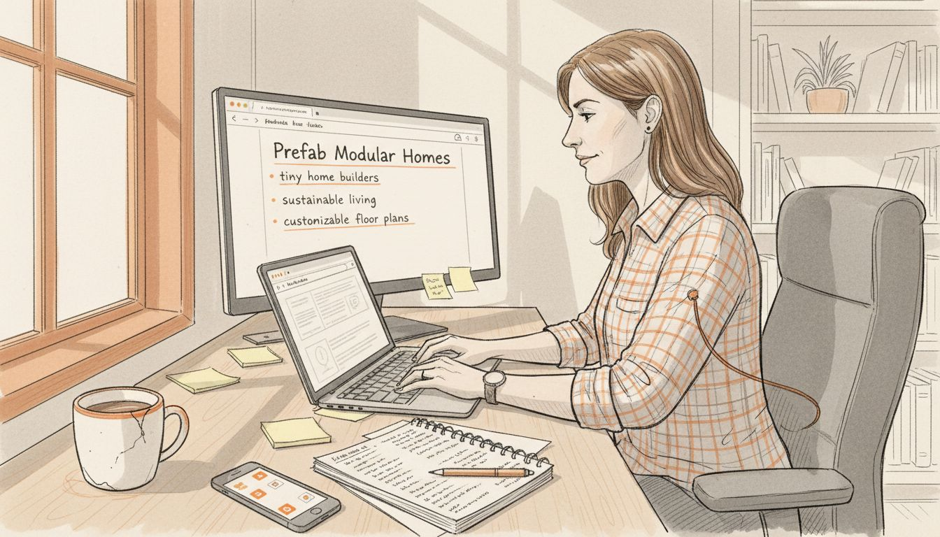 SEO specialist performing prefab keyword optimization