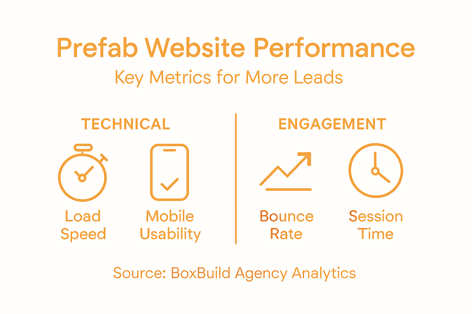 Infographic displaying key prefab website metrics