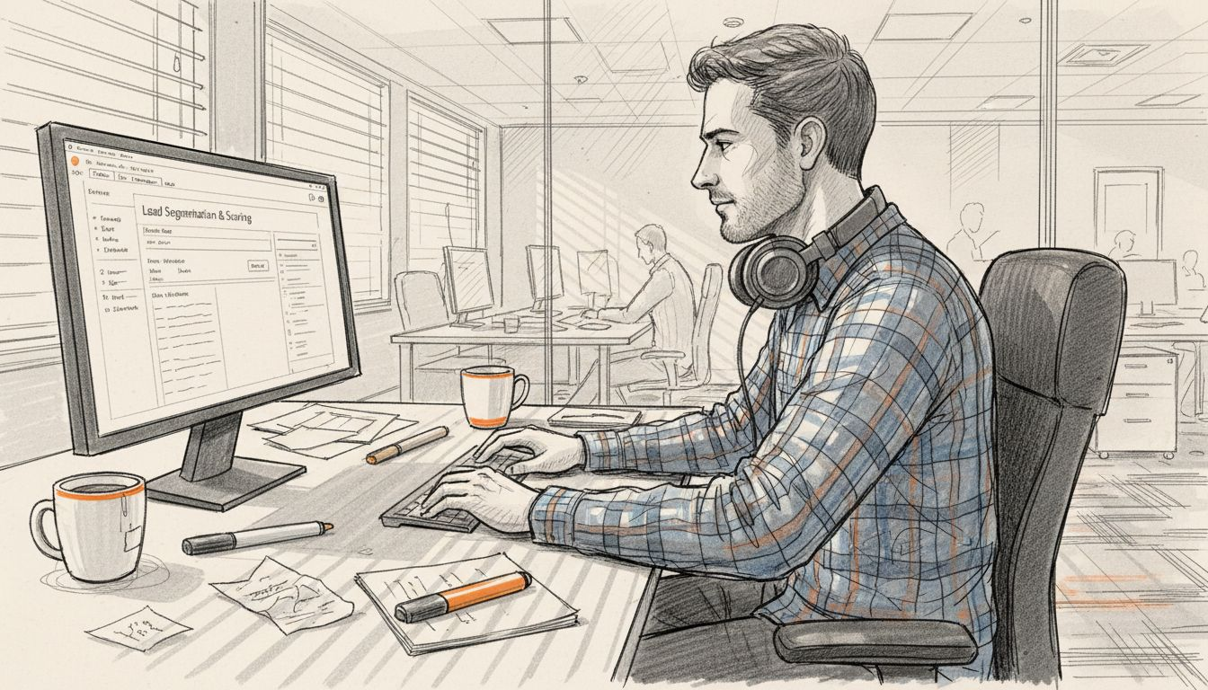 Analyst working with CRM segmentation dashboard