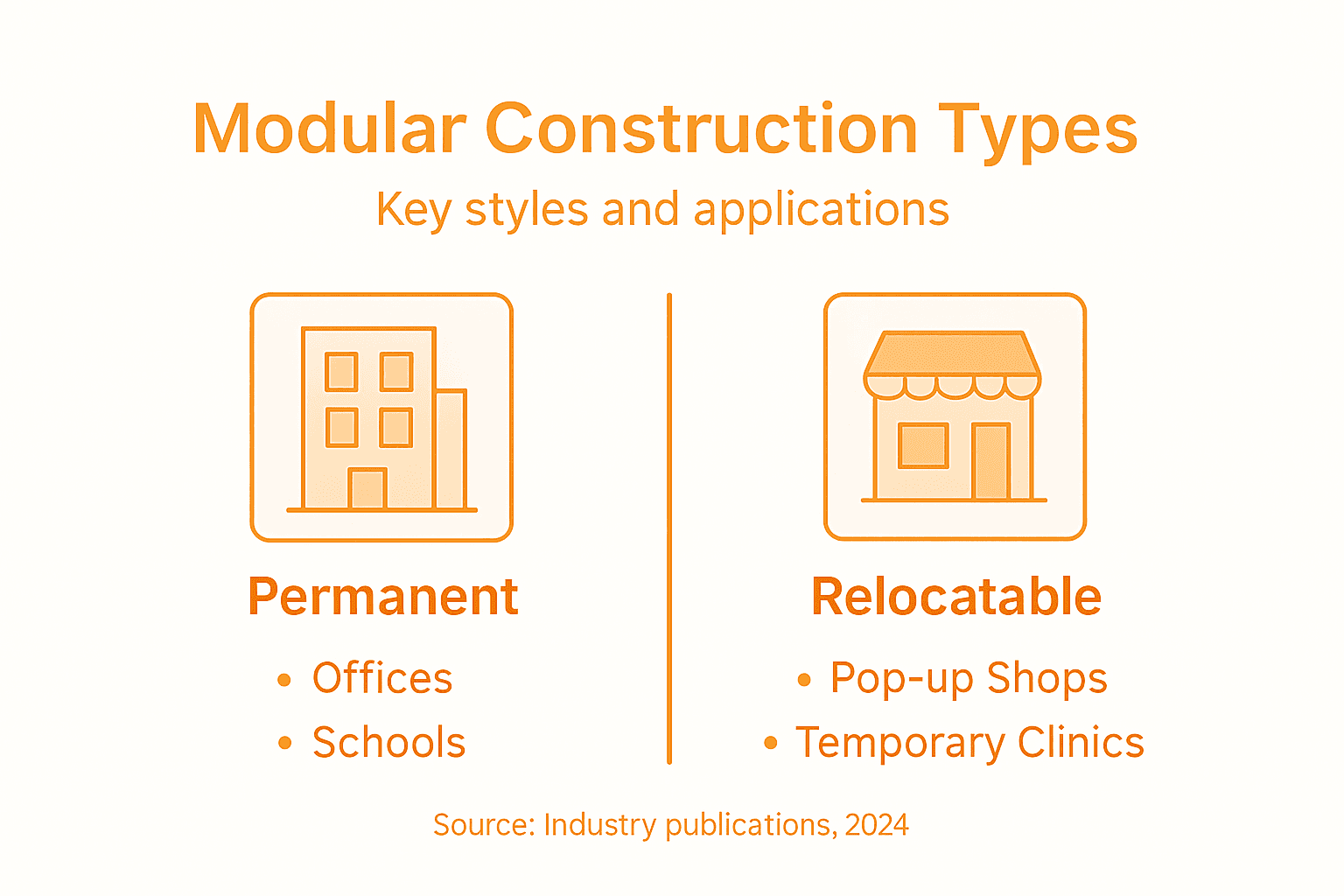 Infographic comparing modular construction types