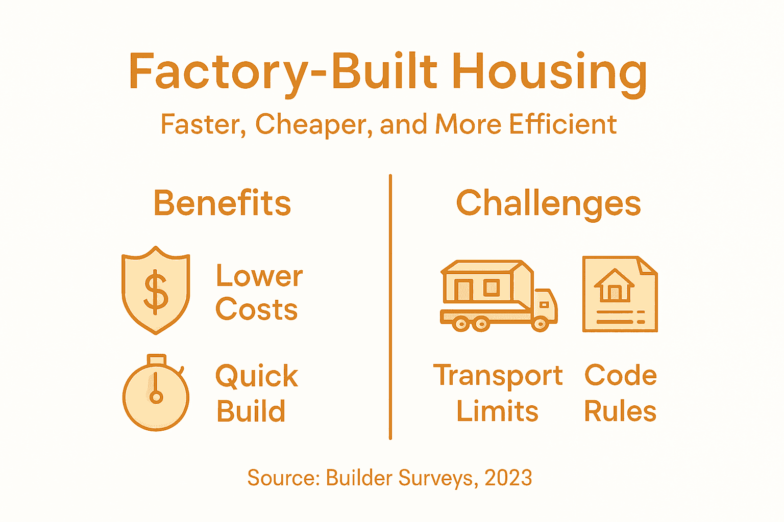 Infographic of factory-built housing pros and cons