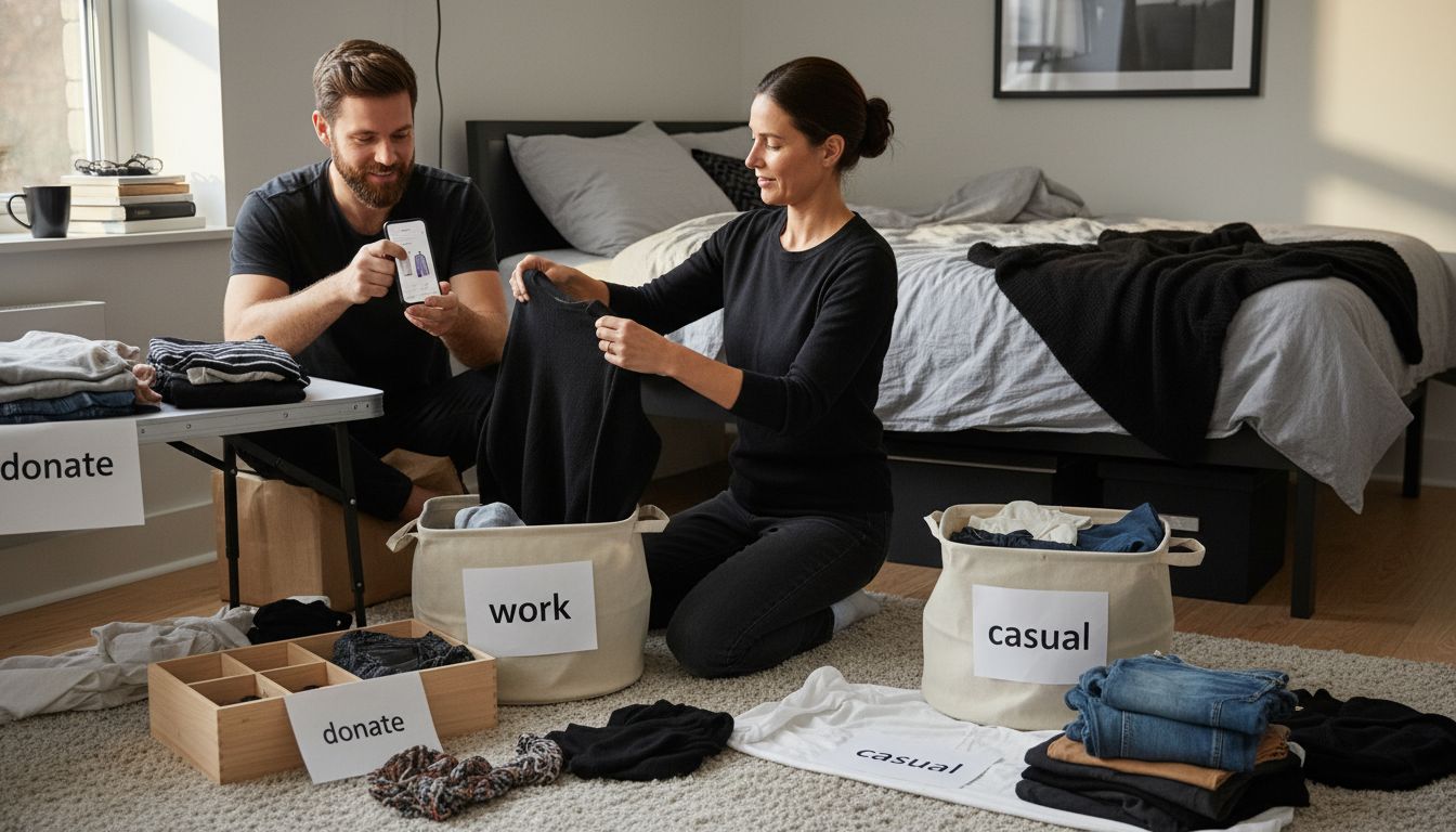 sorting clothing home