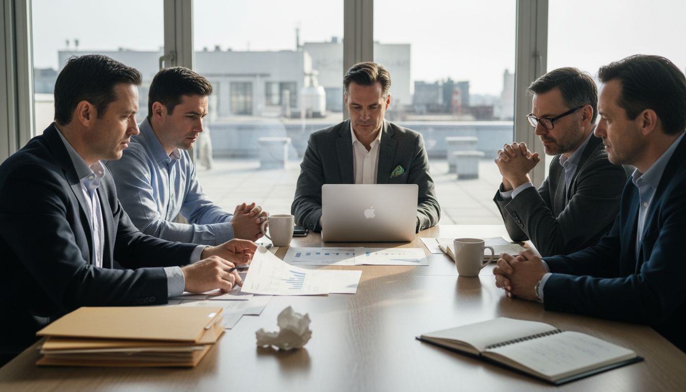 Brf board members reviewing financial documents