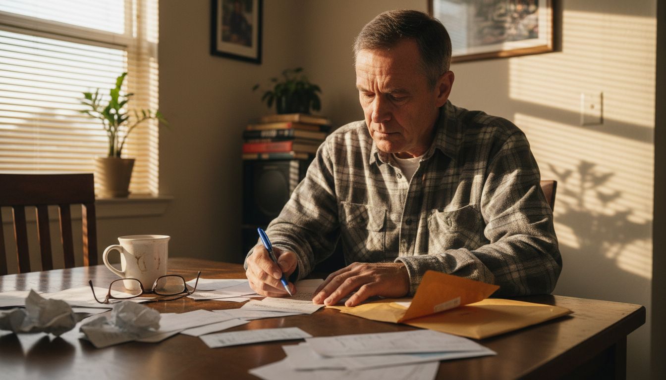 Person som granskar räkningar och ekonomi