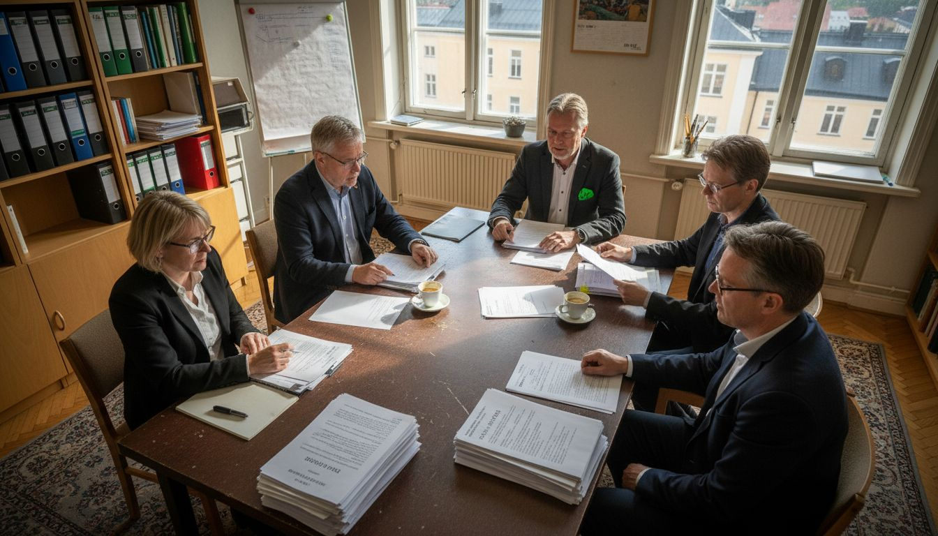 Styrelsen i bostadsrättsföreningen tar upp och analyserar de ekonomiska riskerna vid sitt möte.