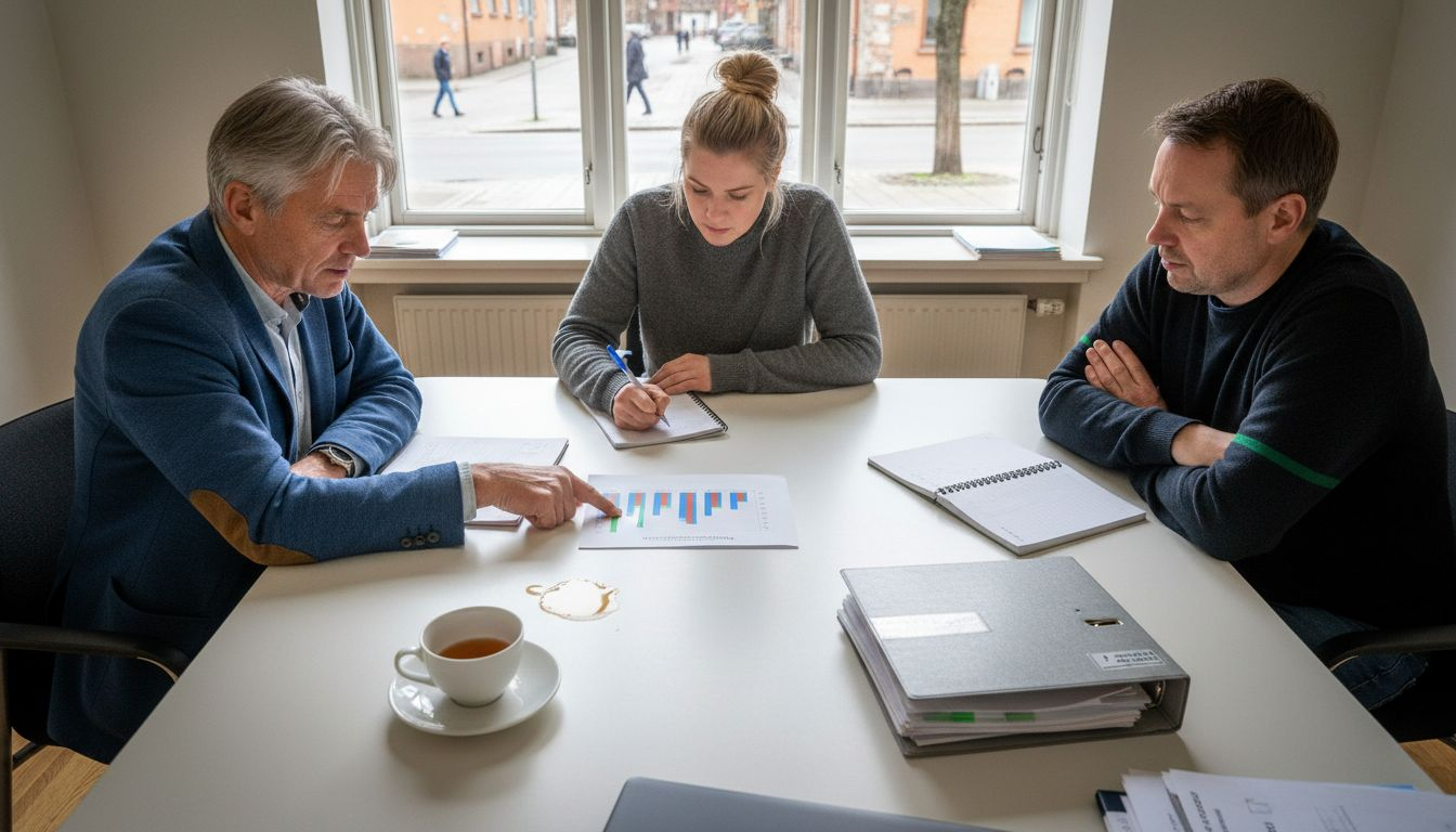 Gruppen går igenom och diskuterar föreningens plan för framtida underhåll.