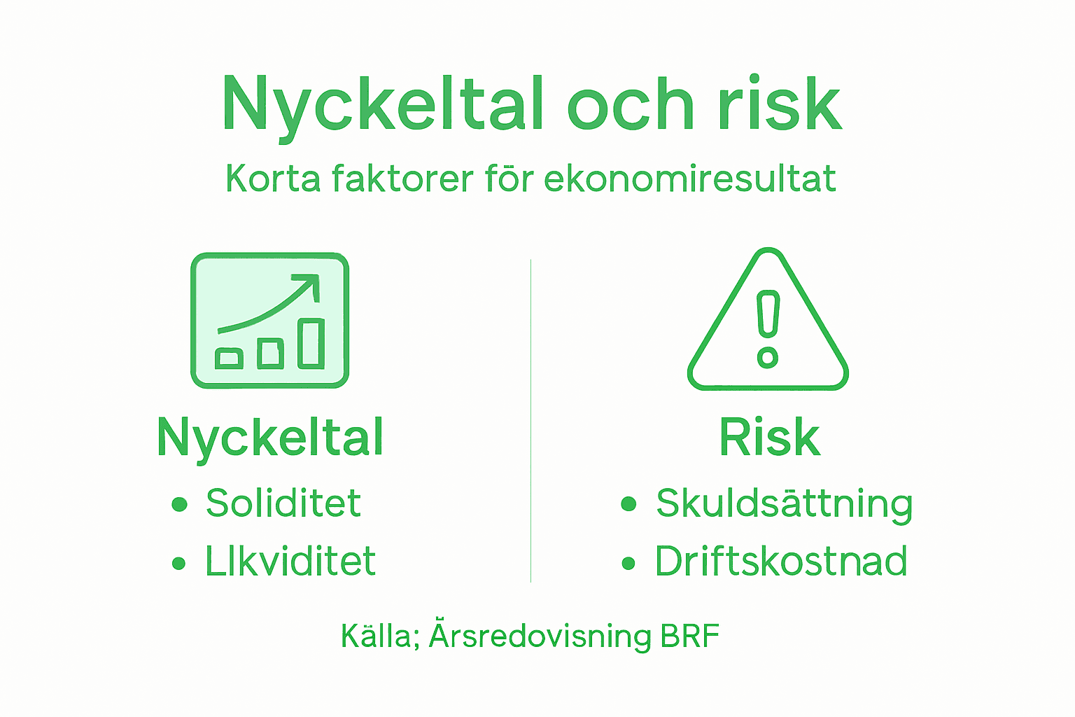 Grafisk översikt: Viktiga nyckeltal och risker för föreningen
