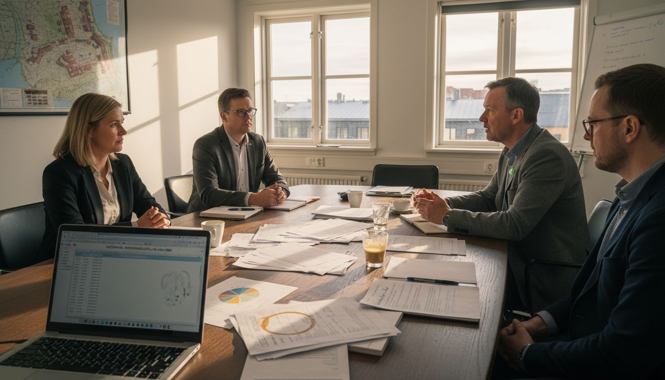 Styrelsen i bostadsrättsföreningen tar upp föreningens ekonomiska risker till diskussion.