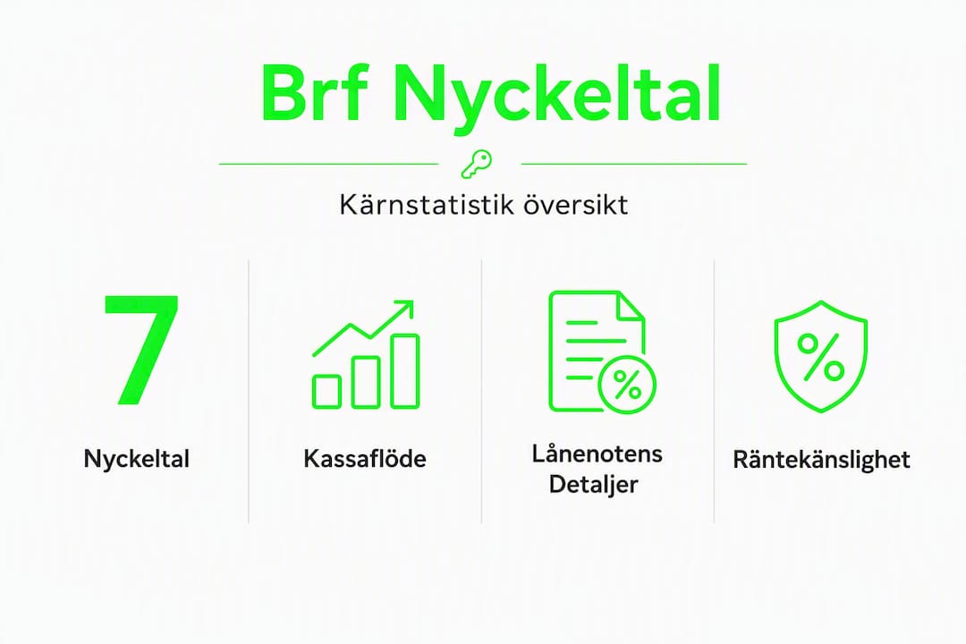 Grafisk översikt över viktiga ekonomiska nyckeltal för bostadsrättsföreningar