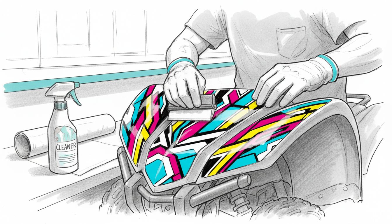 aplicare stickere atv