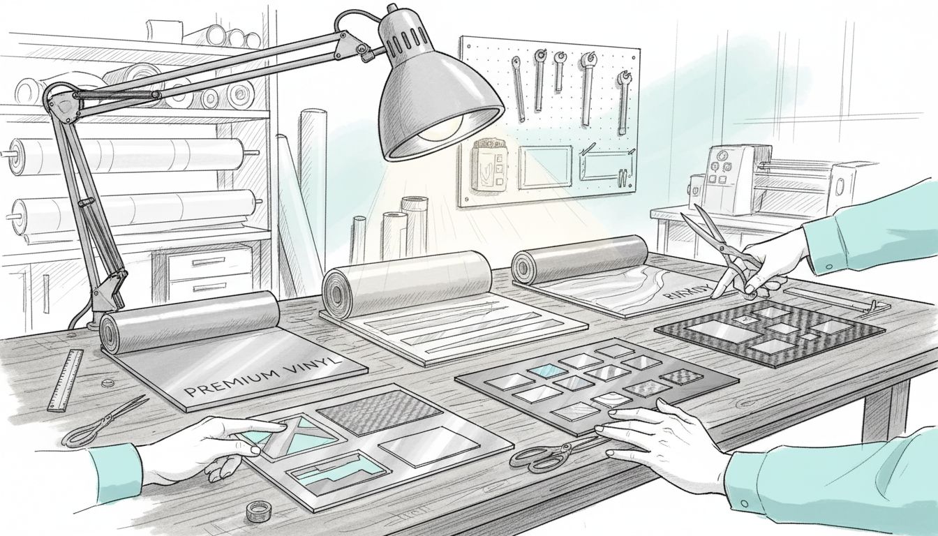 mostre materiale autocolante