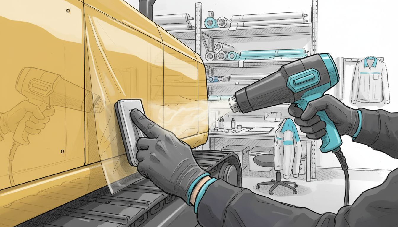 Proces aplicație folii pe utilaj