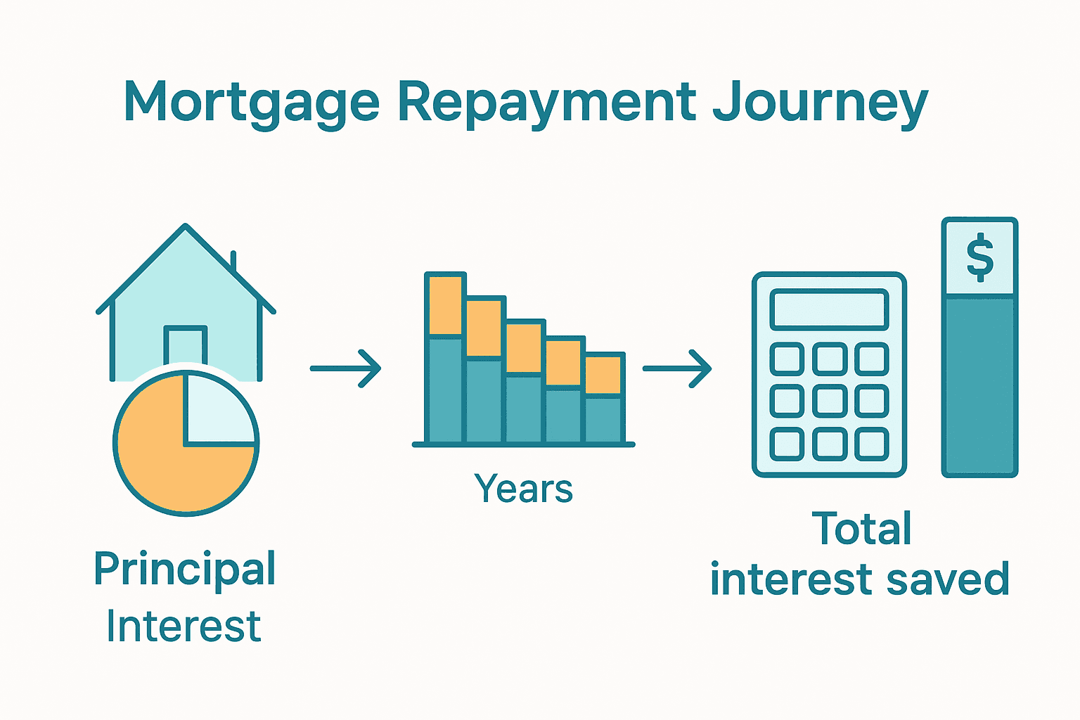 NZ mortgage repayment process and interest/principal shift visual