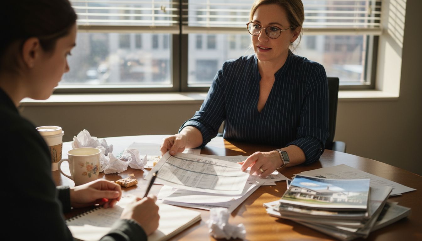 Broker explains loan options to home buyer