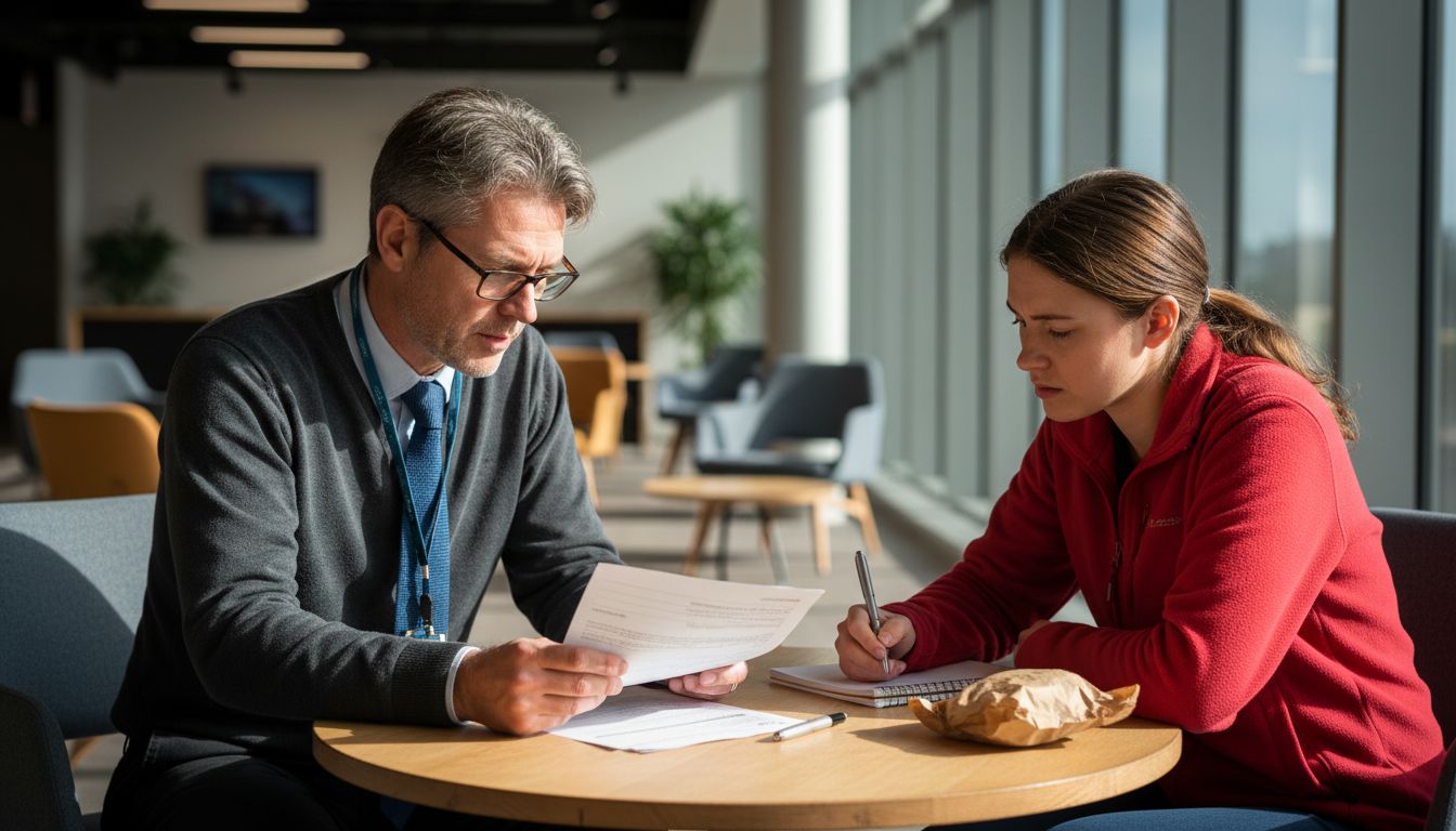 Mortgage adviser reviewing deposit options