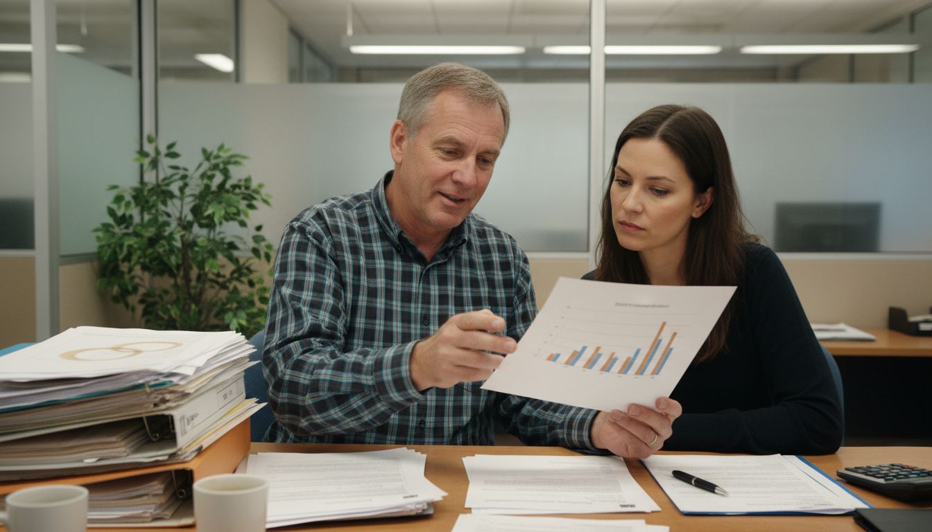 Bank adviser explains loan options to client