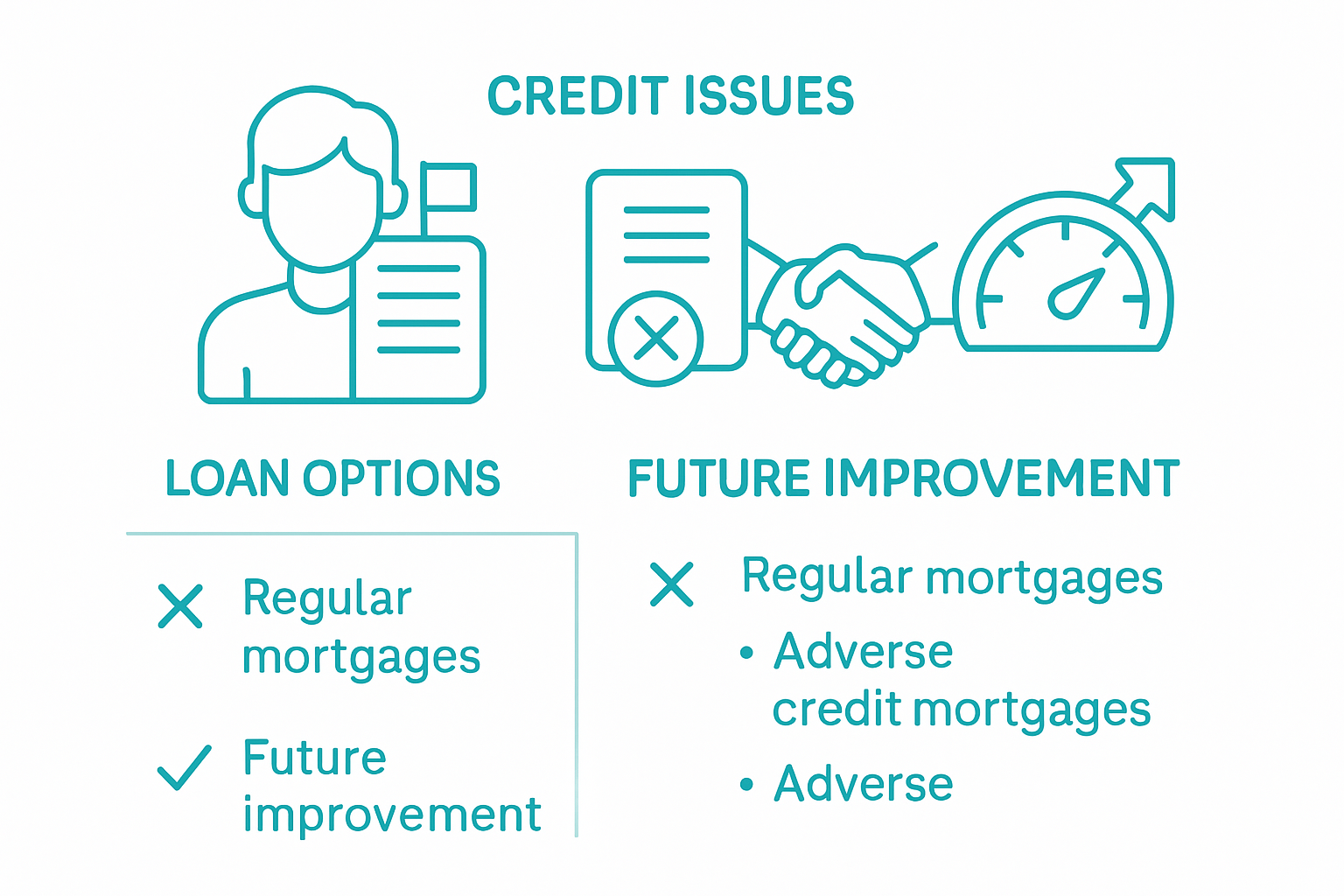 Infographic options for adverse credit mortgages
