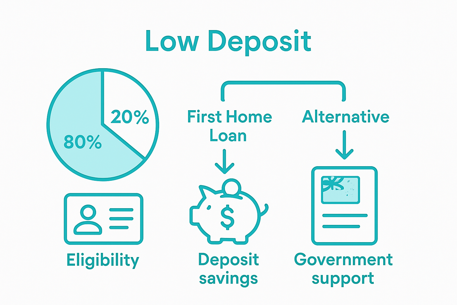 Infographic comparing low deposit home loan options