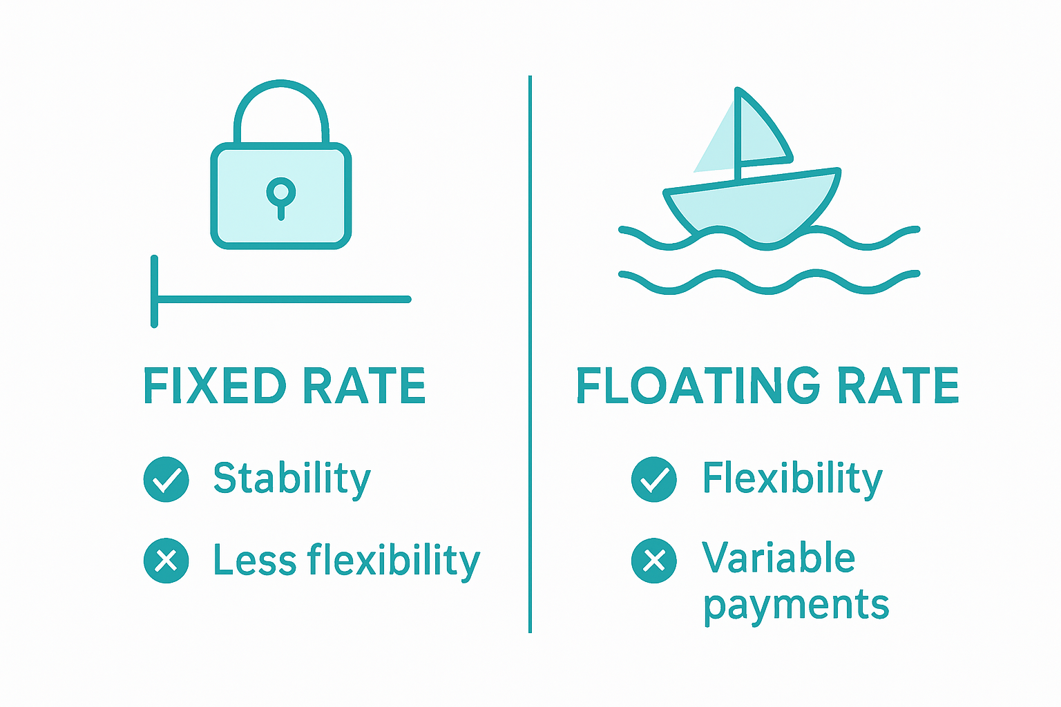 Infographic comparing fixed and floating mortgage rates