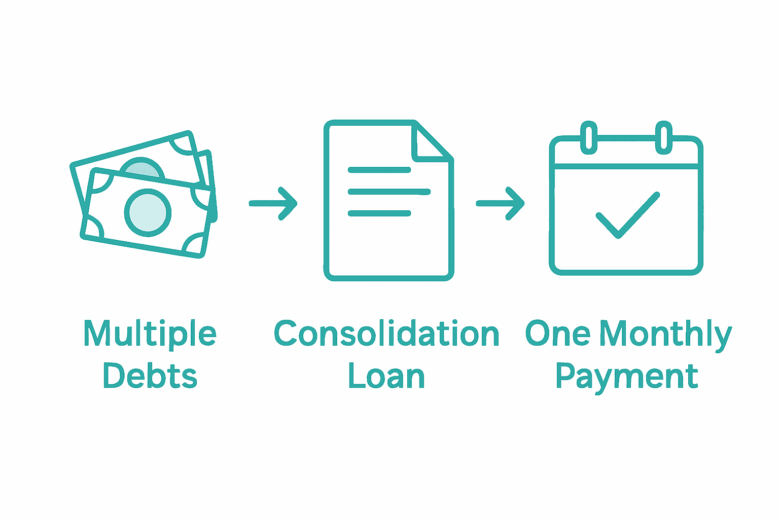 Infographic showing NZ debt consolidation steps