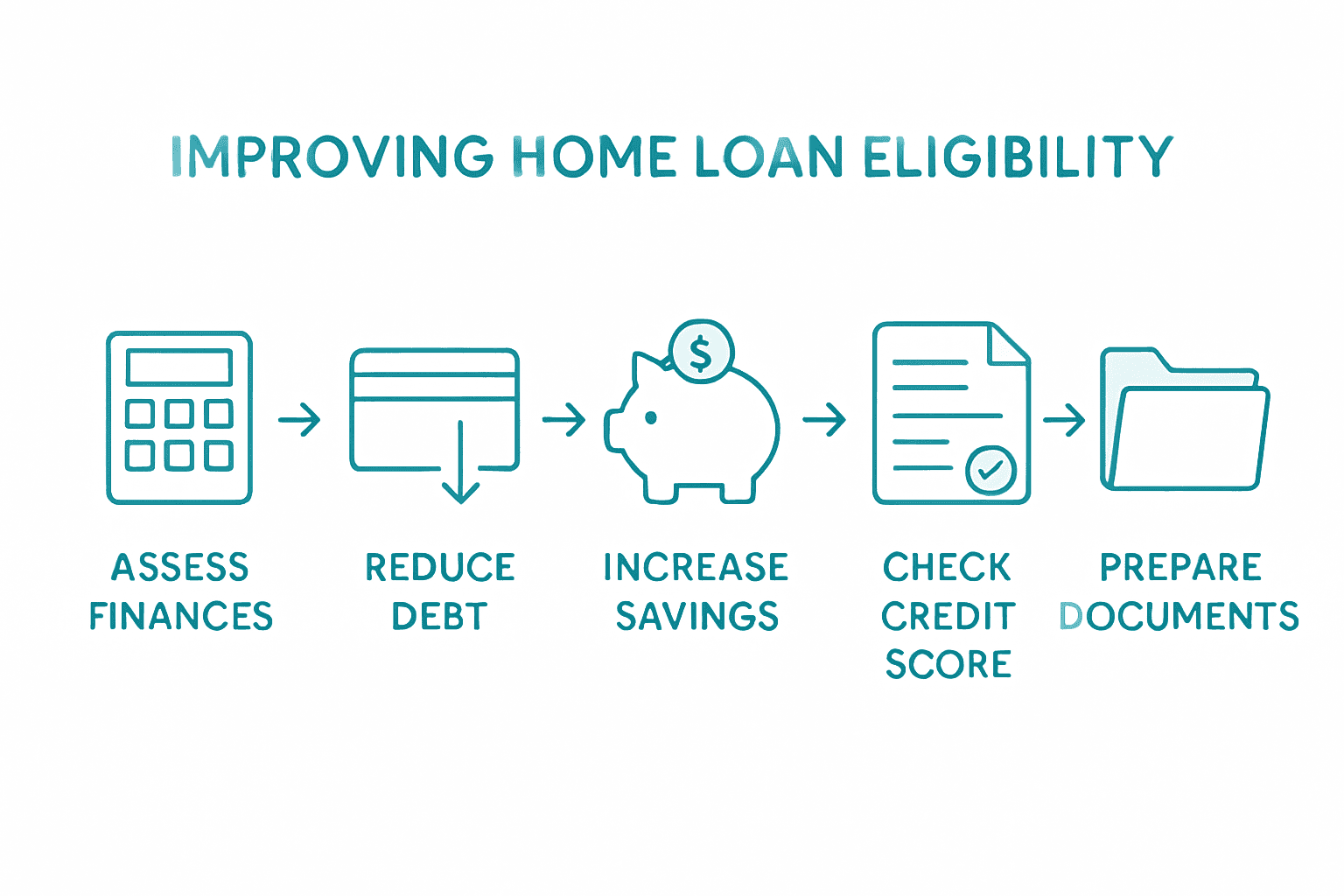 Infographic process to improve home loan eligibility