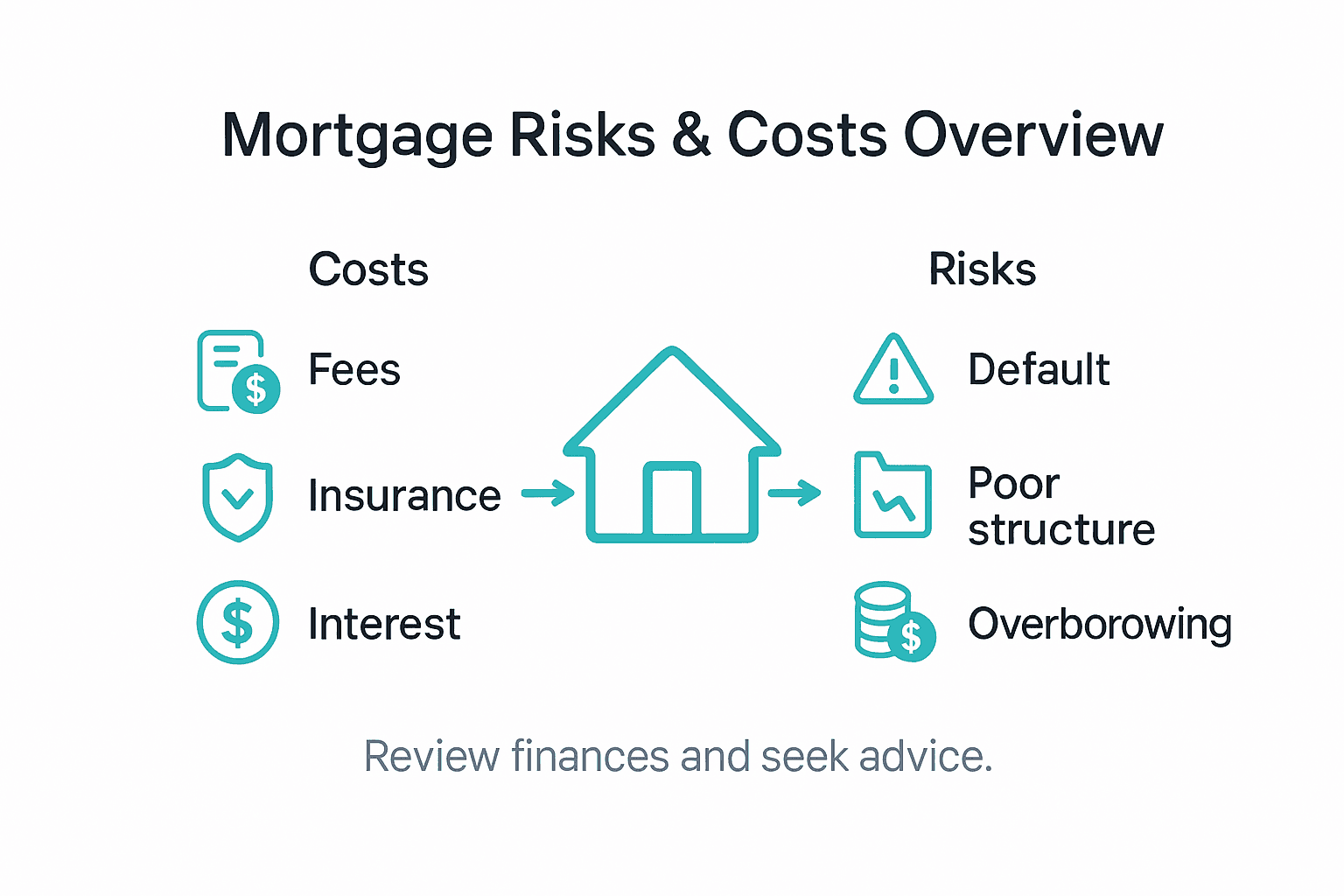 Mortgage risks and costs overview infographic