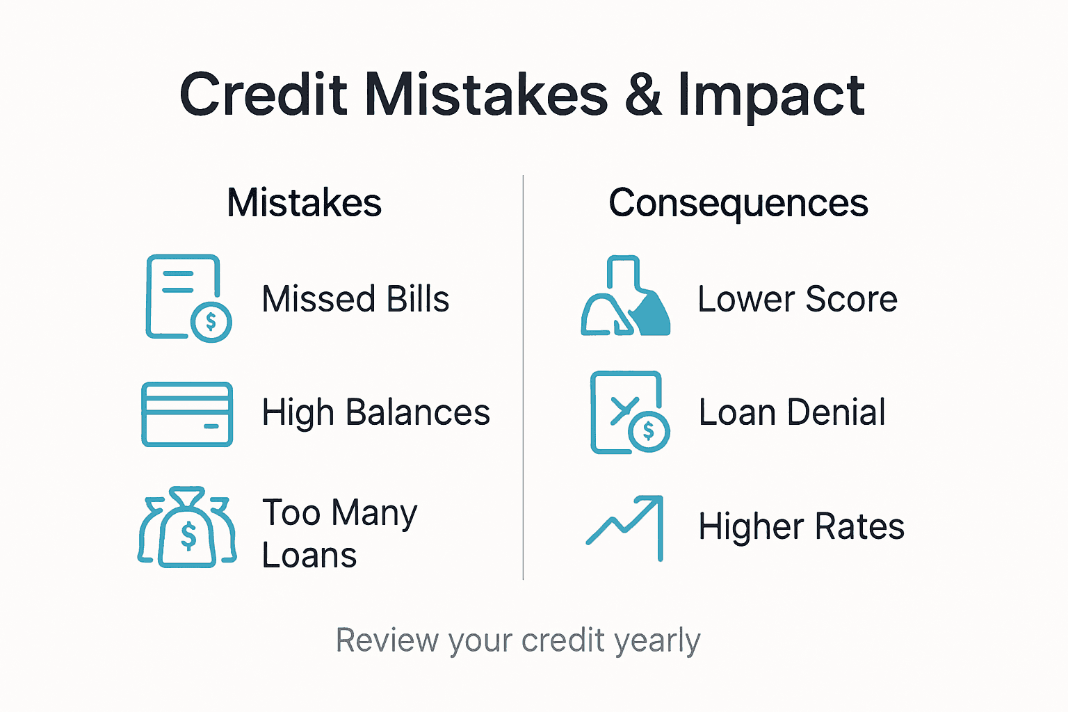 Infographic showing impact of credit mistakes