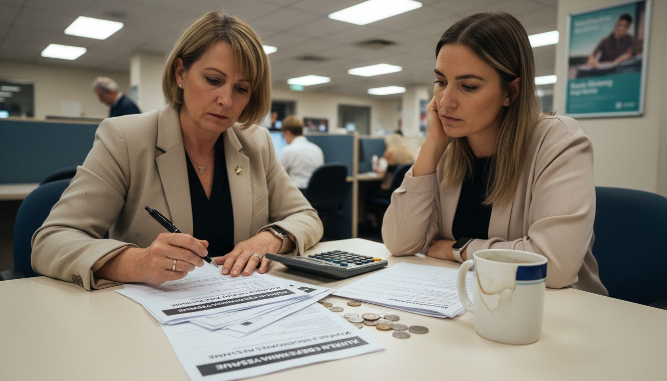 Financial adviser explaining KiwiSaver deposit forms