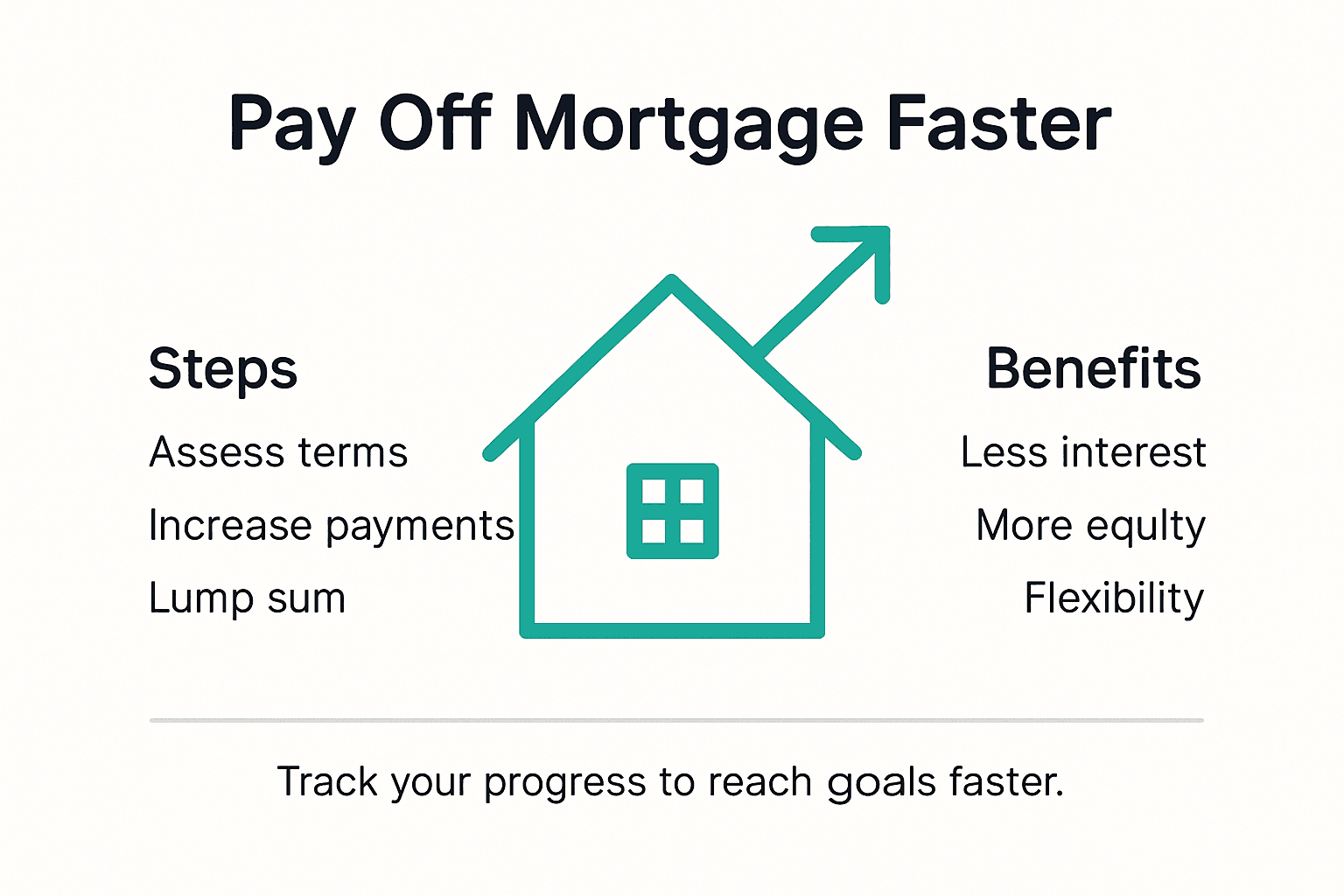 Infographic titled pay off mortgage faster overview