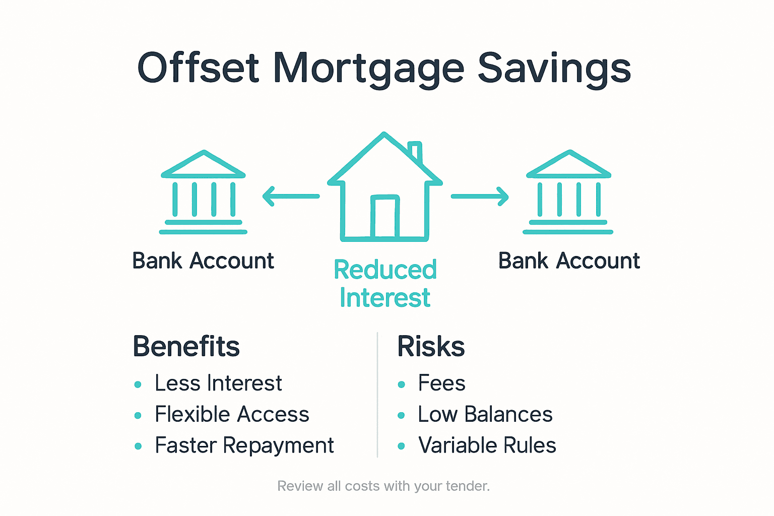Infographic showing offset mortgage savings and risks