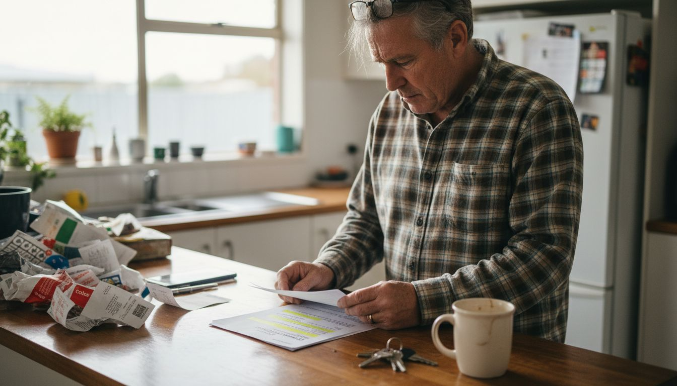 Homeowner reading fixed-rate loan terms