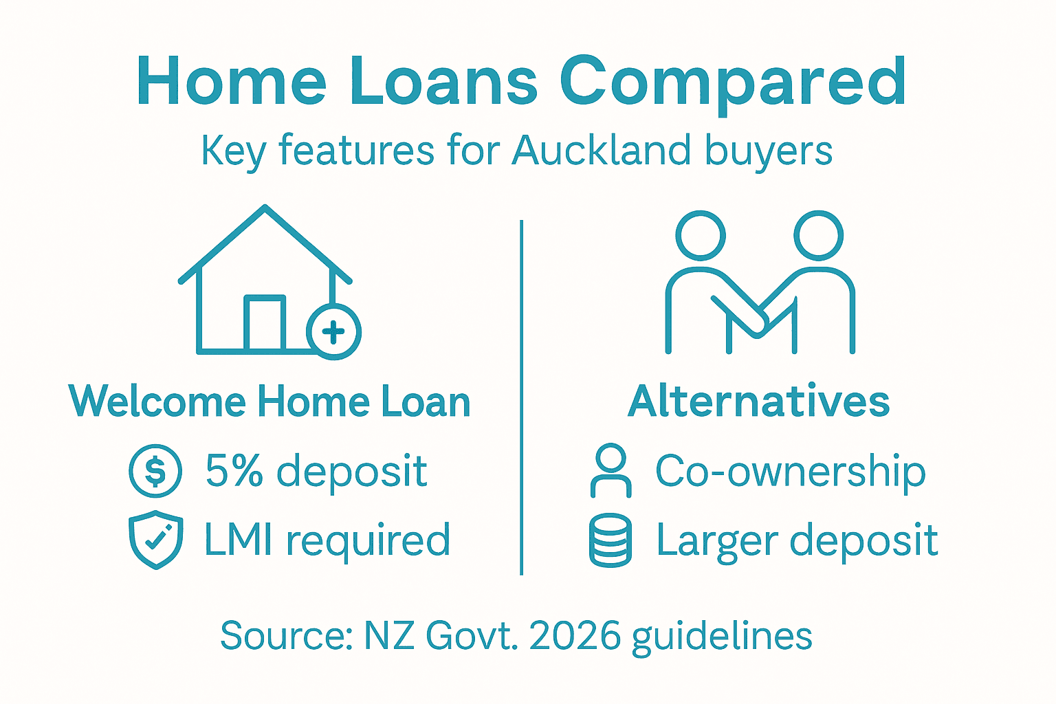 Infographic comparing popular Auckland home loans