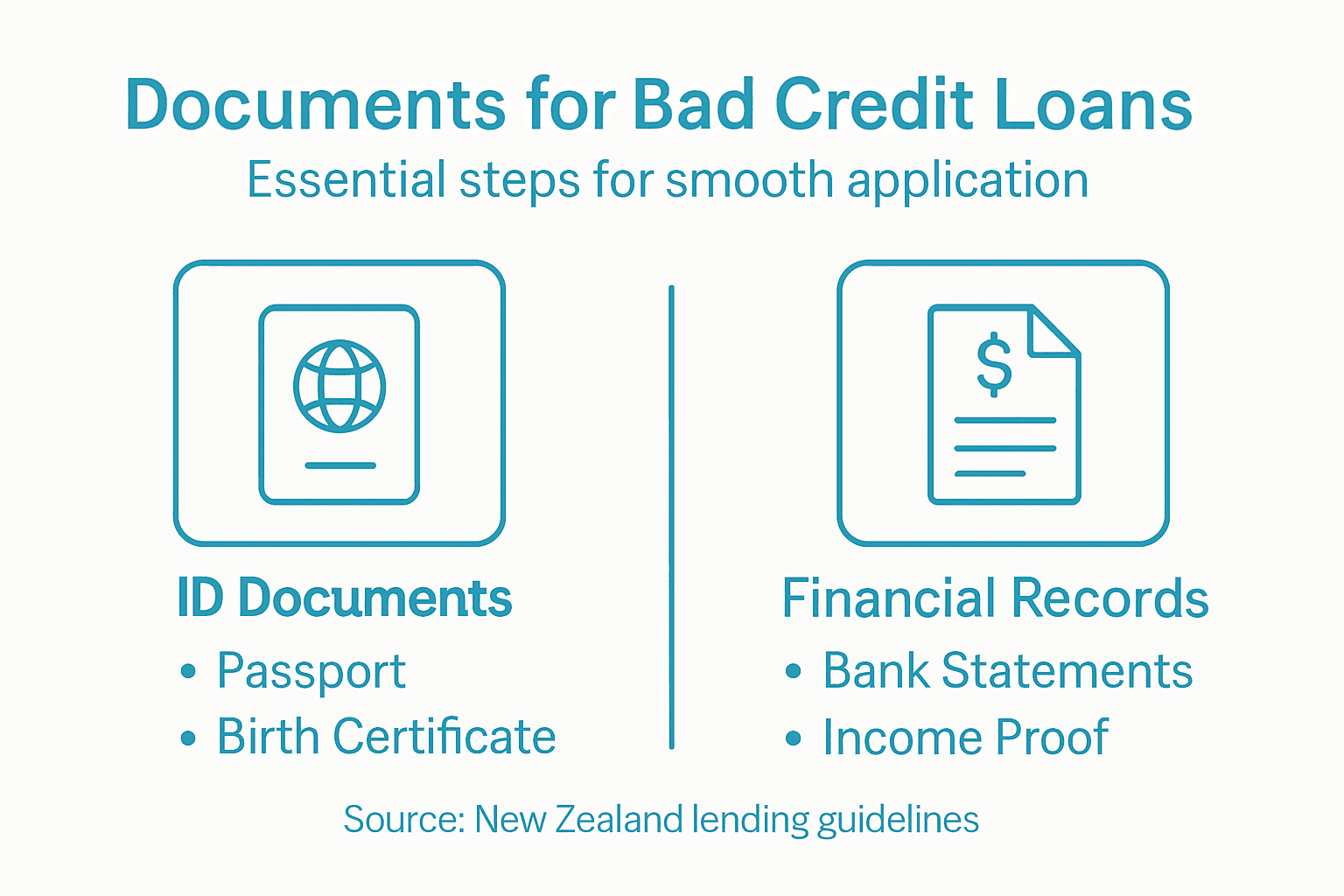 Infographic outlining required loan documents