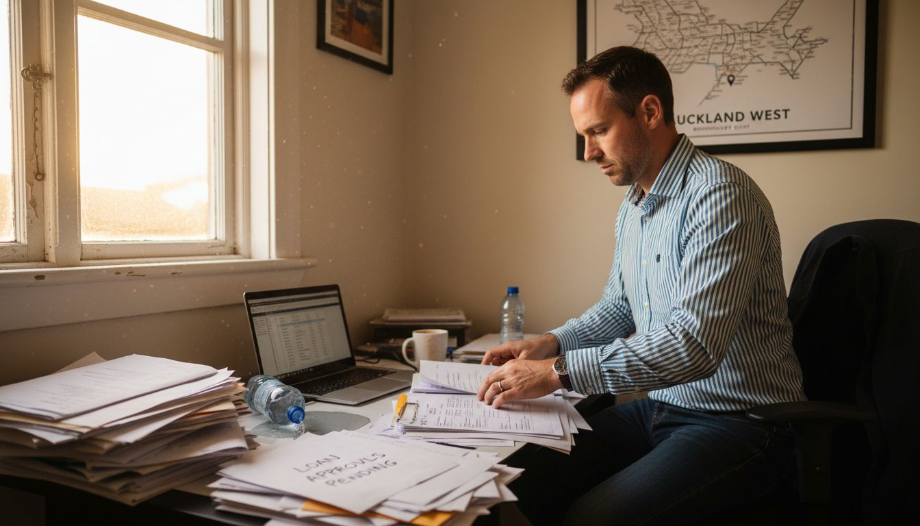 Mortgage broker organizes client paperwork