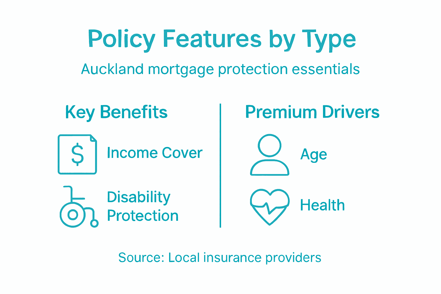Infographic comparing policy features and coverage