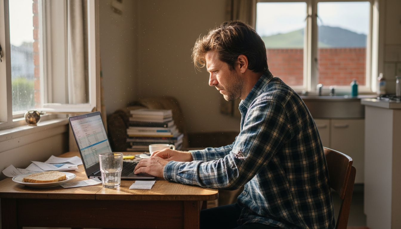 Home loan applicant reviewing personal finances