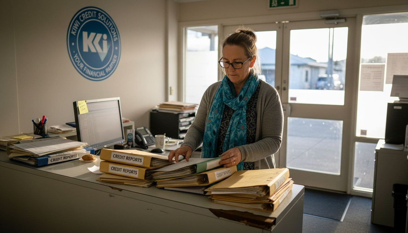 Reception desk at NZ credit agency