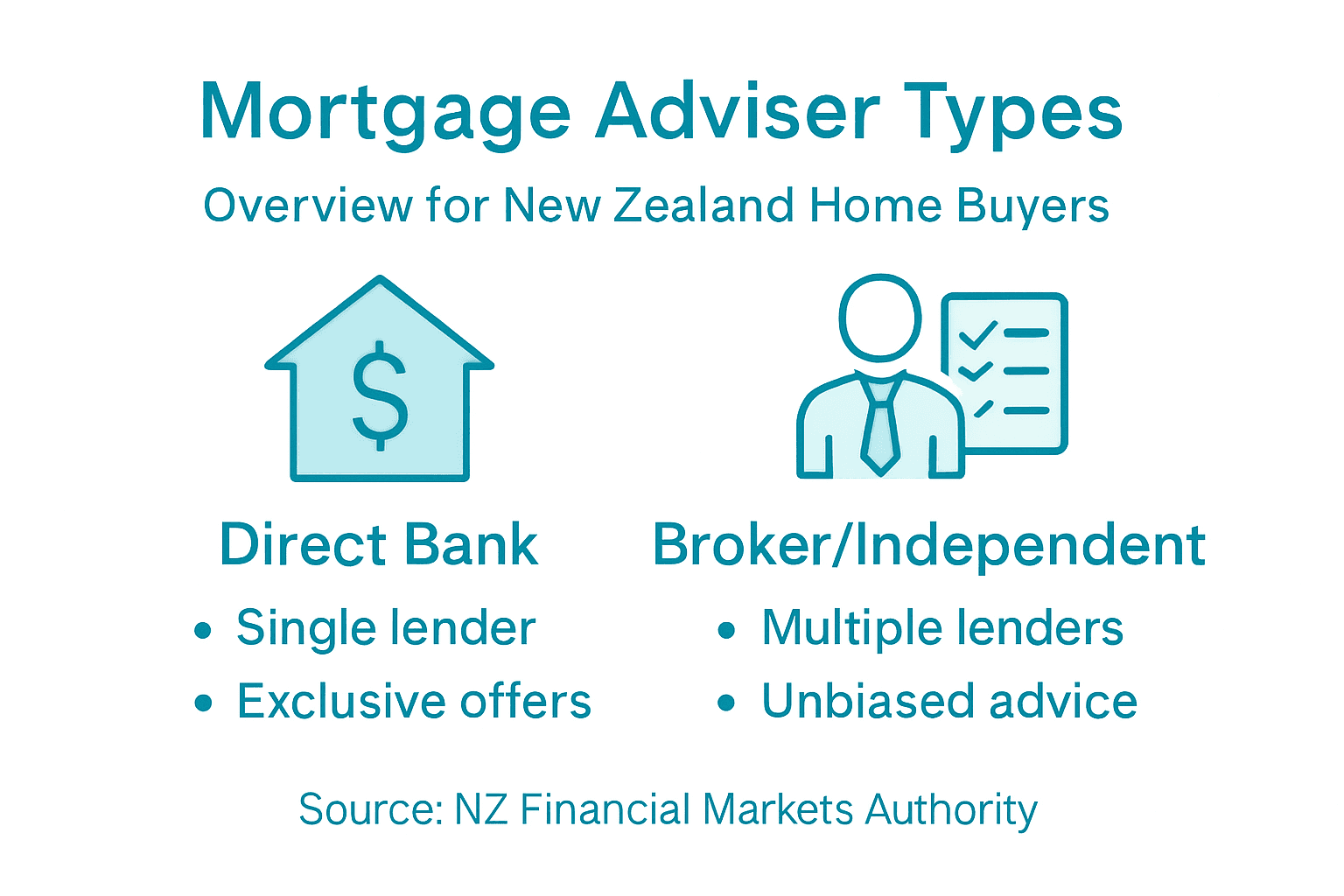 Infographic showing types of mortgage advisers