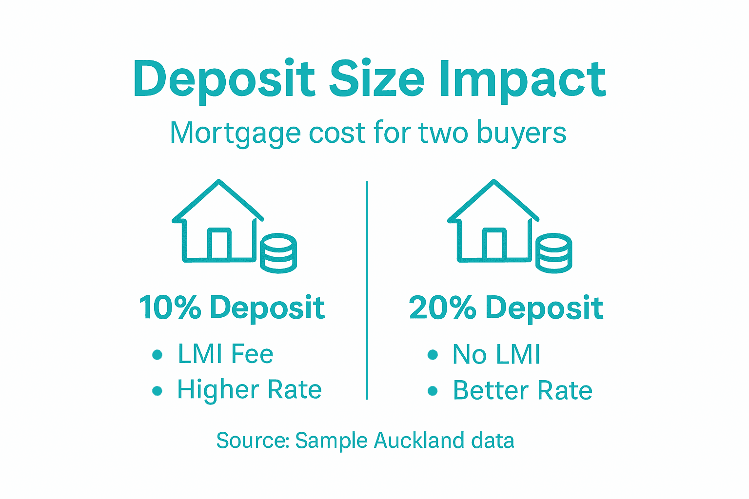 Infographic about deposit size and mortgage cost