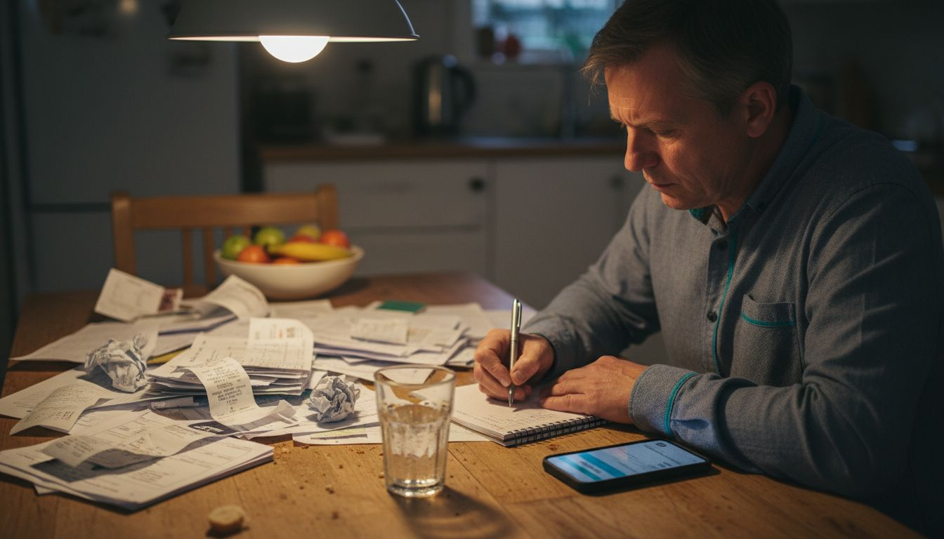 Aucklander tracking repayments at kitchen table