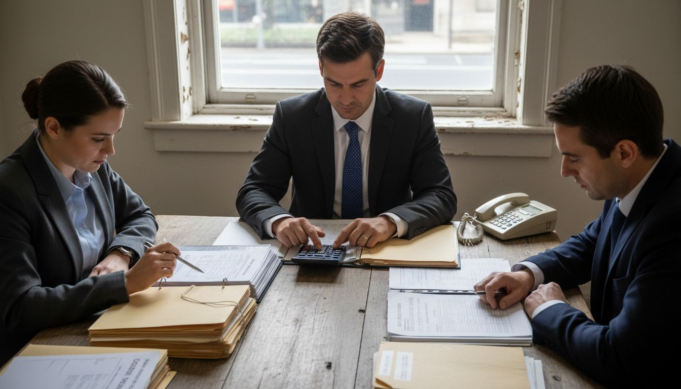 Bank staff reviewing mortgage rates together