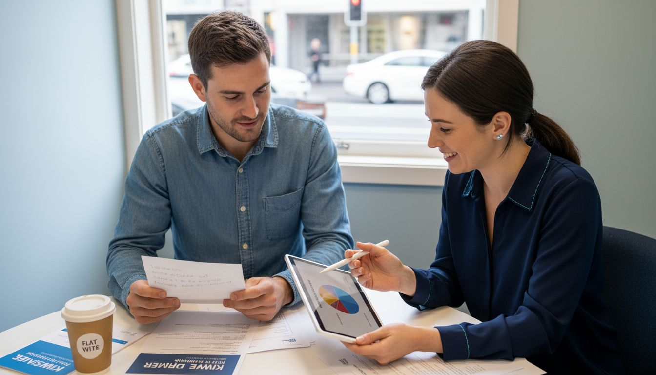 First homebuyer consulting mortgage adviser meeting
