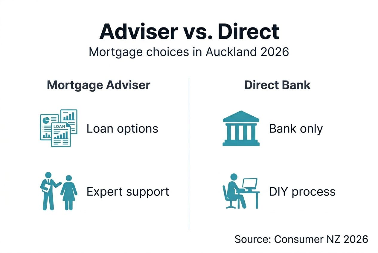 Infographic comparing adviser versus bank application