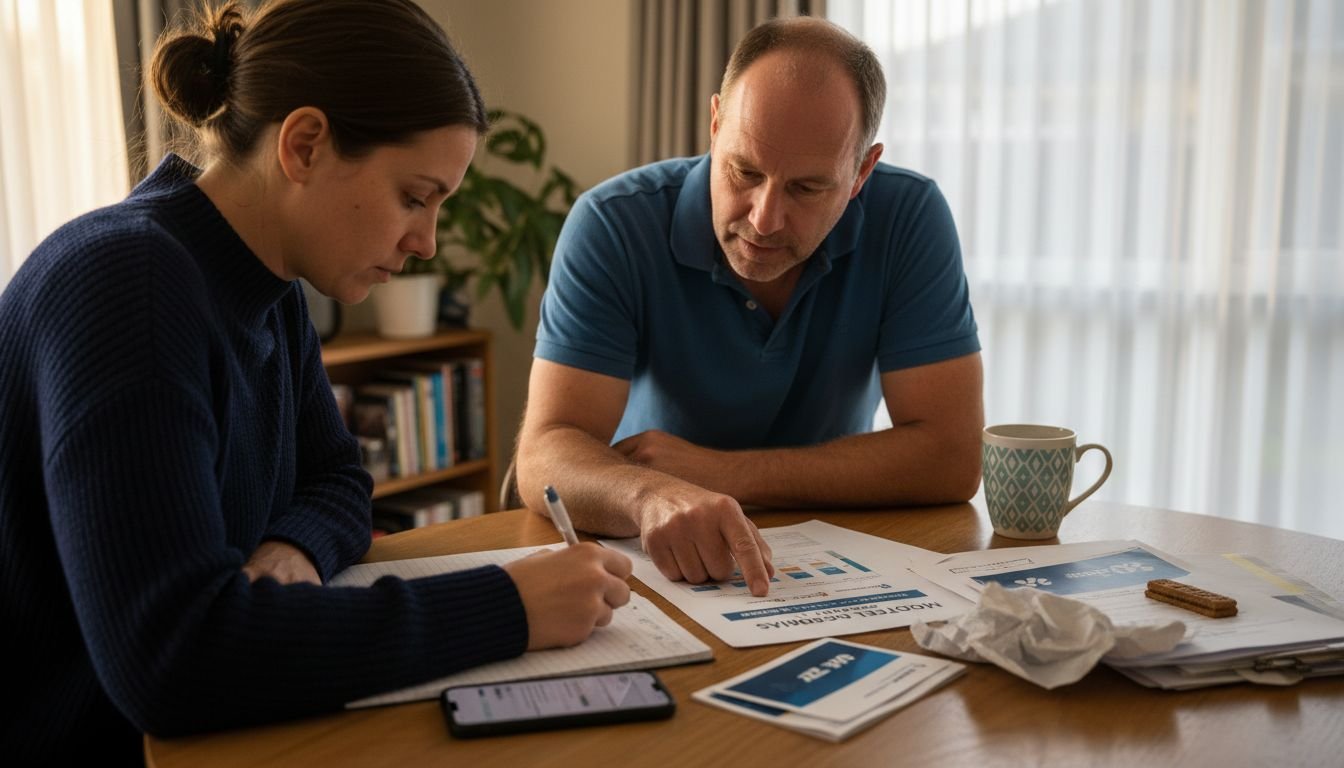 Adviser comparing mortgage rates with client