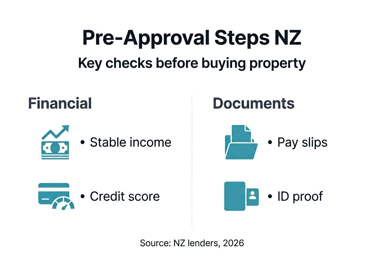 Infographic of NZ mortgage pre-approval steps