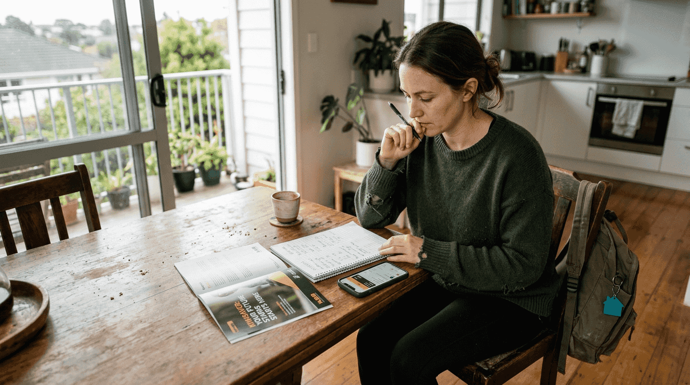 Woman planning KiwiSaver and loan deposit