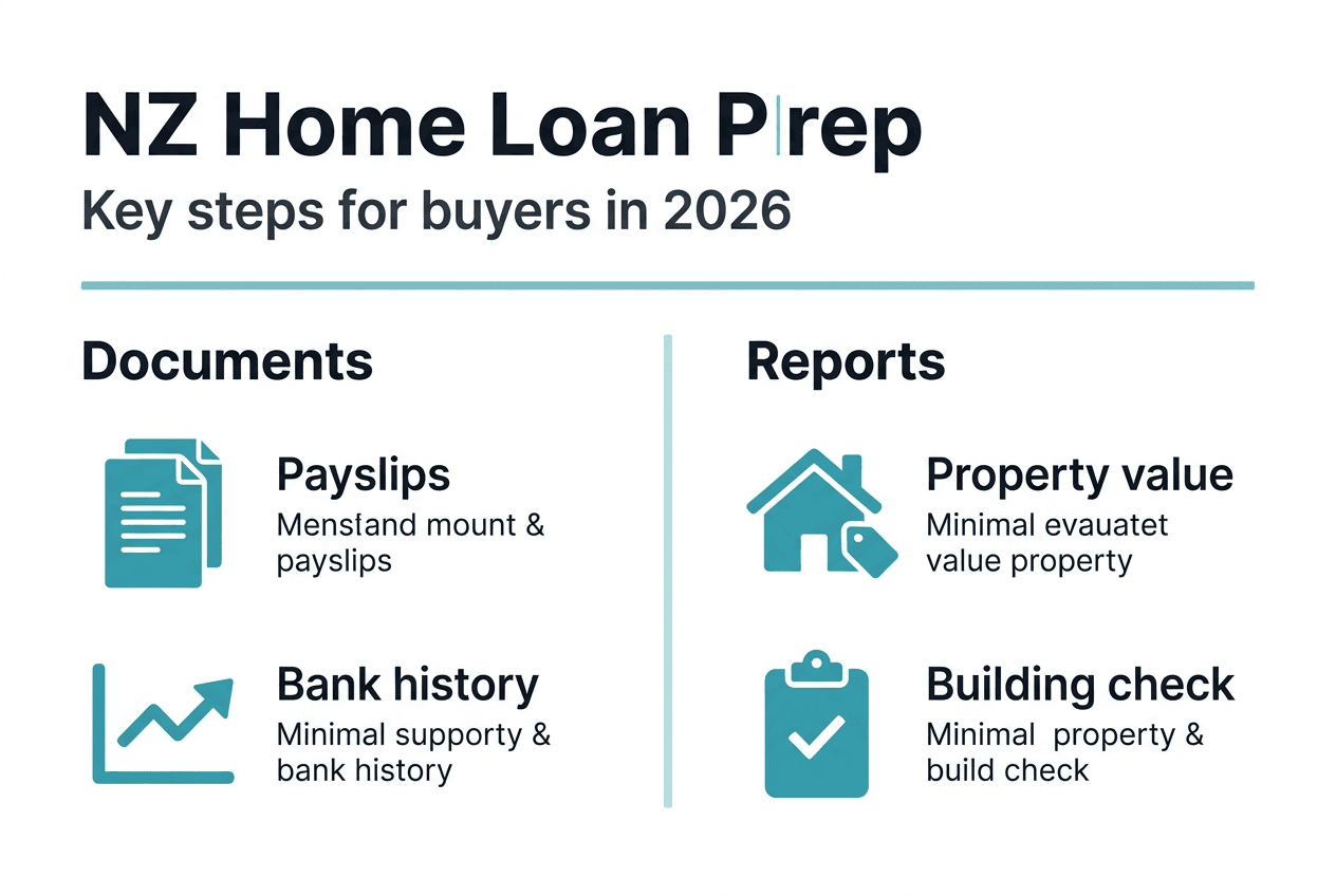 Infographic showing home loan prep checklist