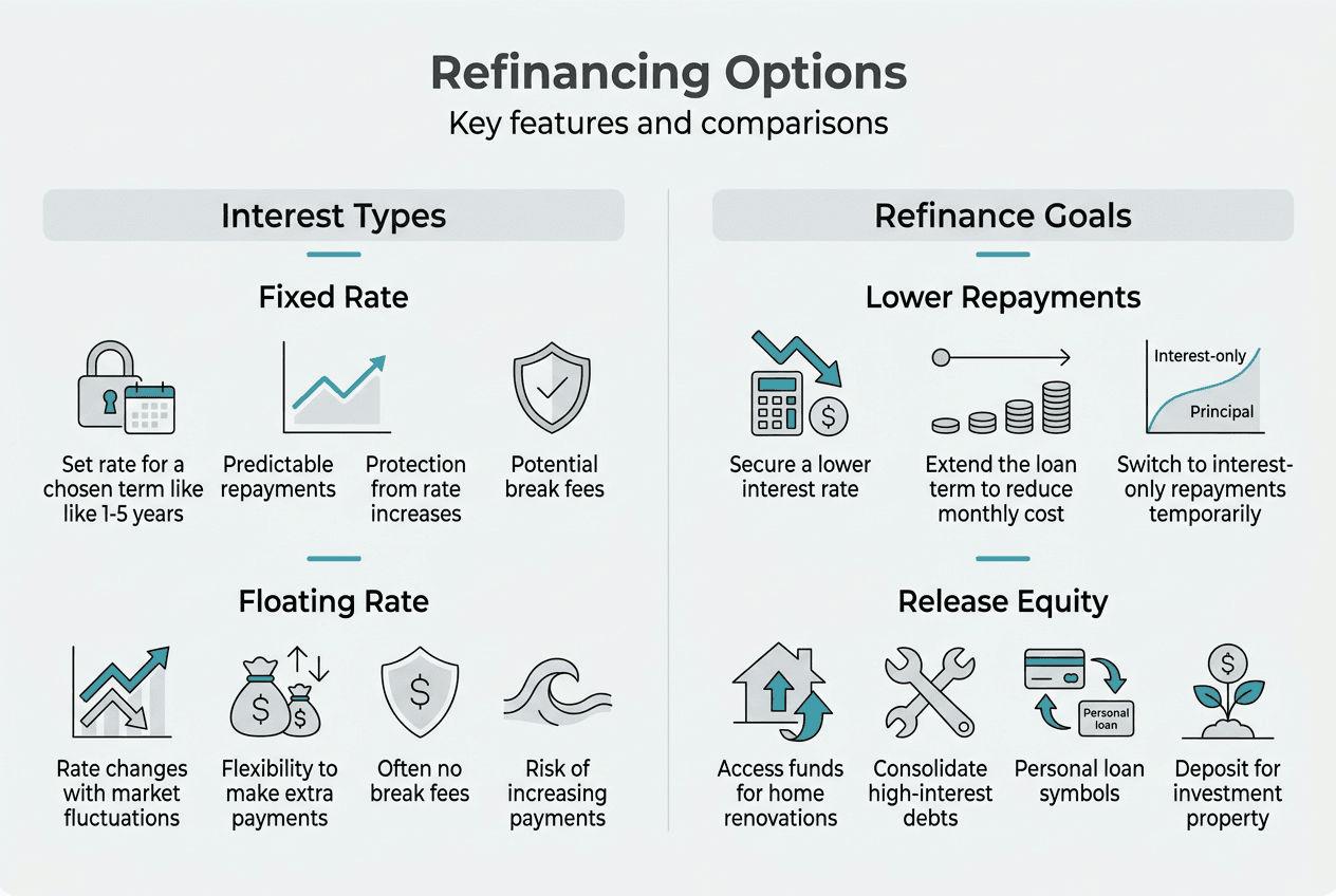 Infographic comparing home refinancing options